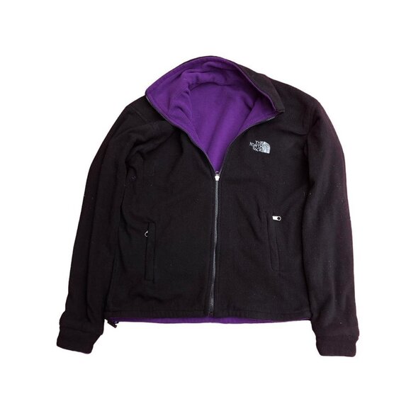 VINTAGE Reversible The North Face Fleece Jacket Black/Purple Medium - Picture 12 of 16